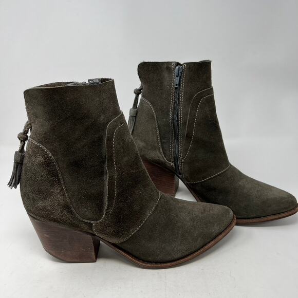 Matisse Laney Suede Leather Ankle Bootie Tassel Womens 10M Western Chunky Heel - Picture 2 of 13